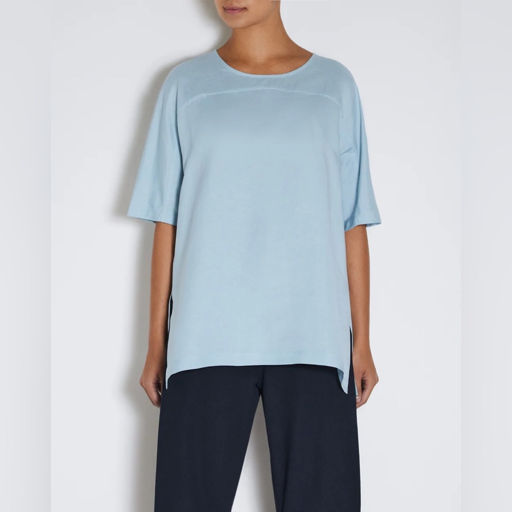 Roucha Crew Neck Short Sleeve T-Shirt Linen Top Size C